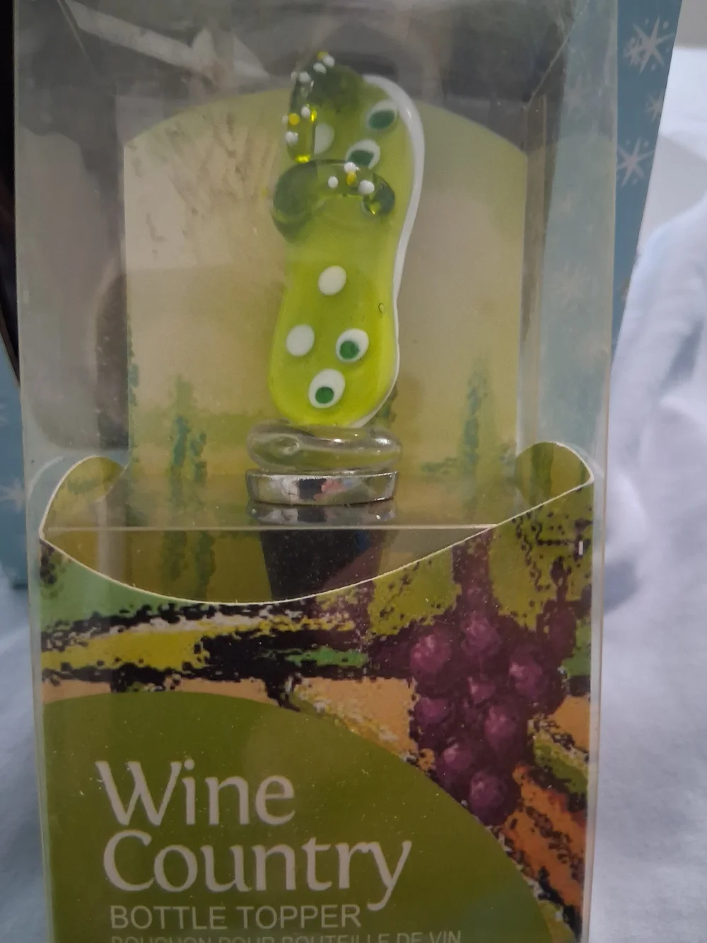 Green Glass Sandal Bottle Stopper